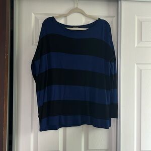 Express Lightweight, Oversized Blue and Black Striped Sweater Size Small